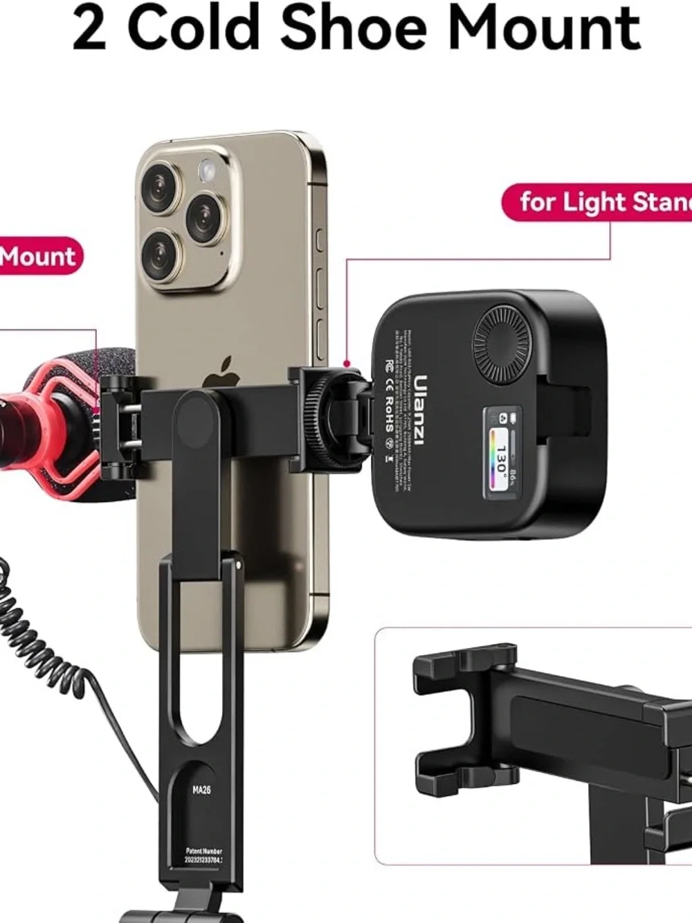 Ulanzi Aluminum Foldable Smartphone Tripod/Stand in Black